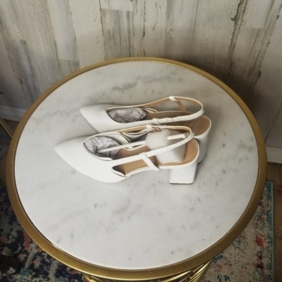 INC International Concepts Brelina Slingback Heel White Block - Picture 5 of 6